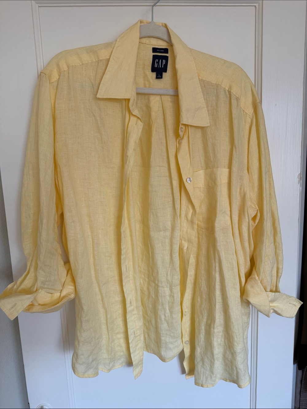 GAP women’s Pale Yellow Linen Shirt